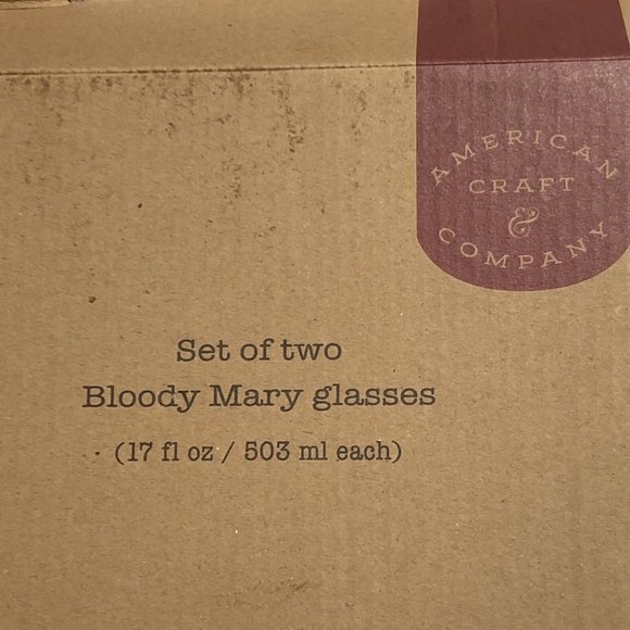 Bloody Mary Tumbler Glasses 17oz Gold Print Celery Olives By American Craft Co - Picture 6 of 6